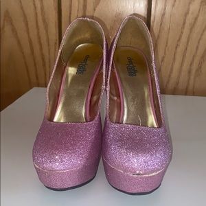 Pink glitter heel